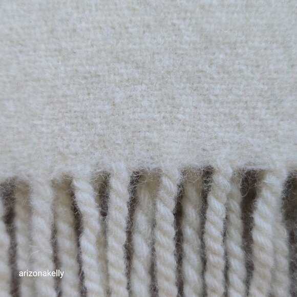 NWT J. Crew Wool Scarf Green White Stripe Rugby - Picture 4 of 11